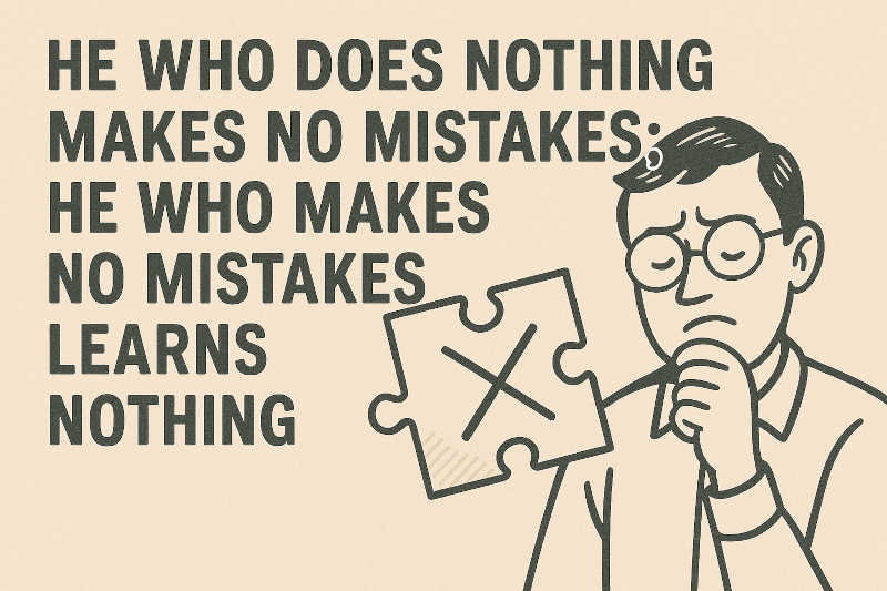 He who does nothing, makes no mistakes